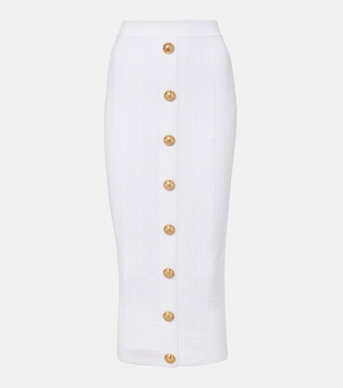 

Юбка миди из трикотажного полотна Balmain, Blanc