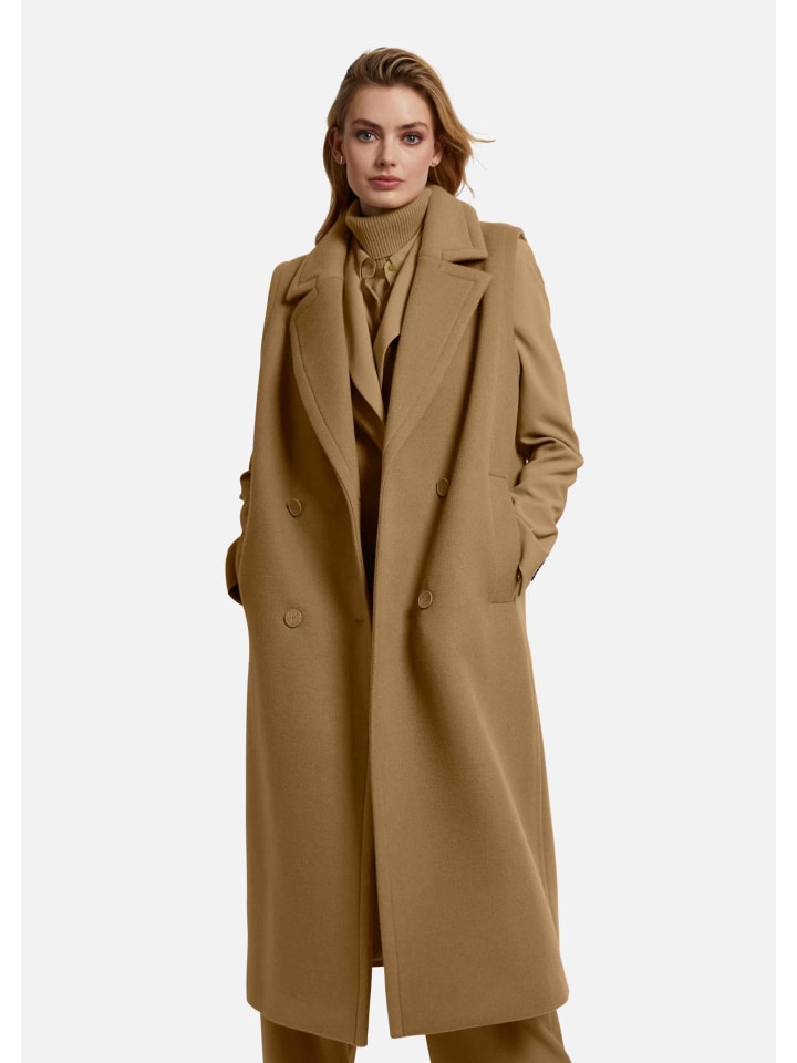 

MADELEINE Длинный жилет без рукавов в стиле пальто карамельного цвета