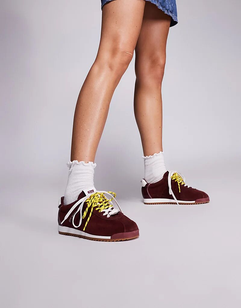 Кроссовки Steve Madden Mirage с резиновой подошвой бордового цвета — фото 3