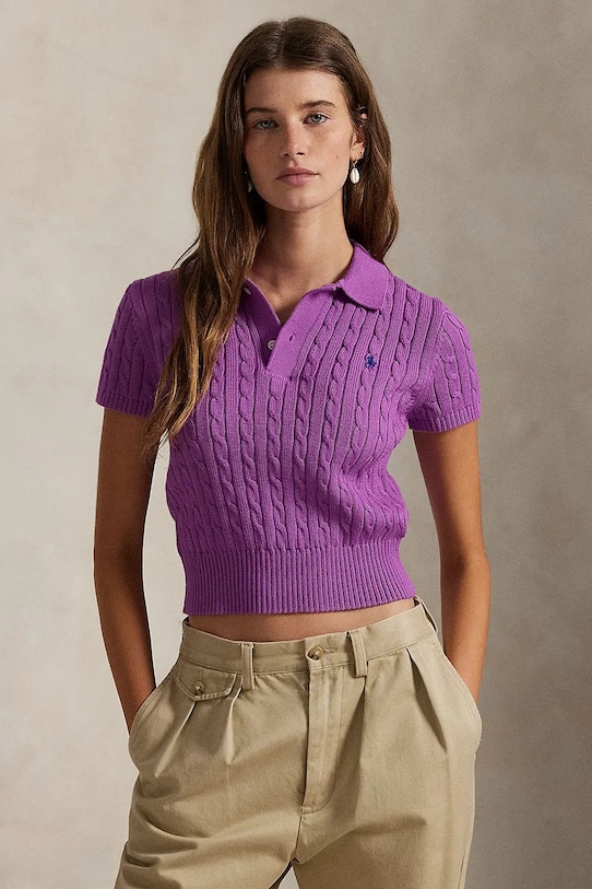 

Хлопковый свитер Polo Ralph Lauren, фиолетовый