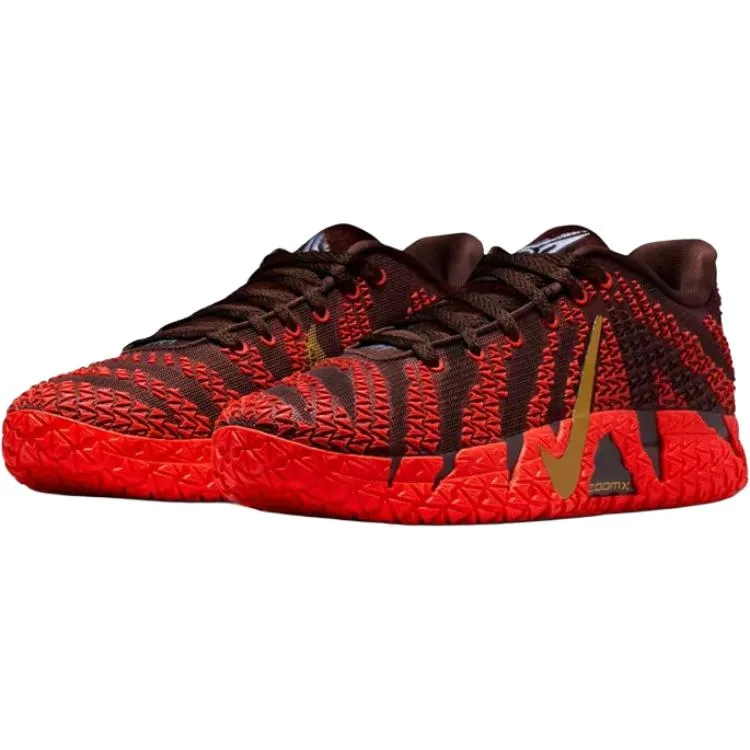 Nike Детские баскетбольные кроссовки Ja Morant 3 Low top красные золотые — фото 3