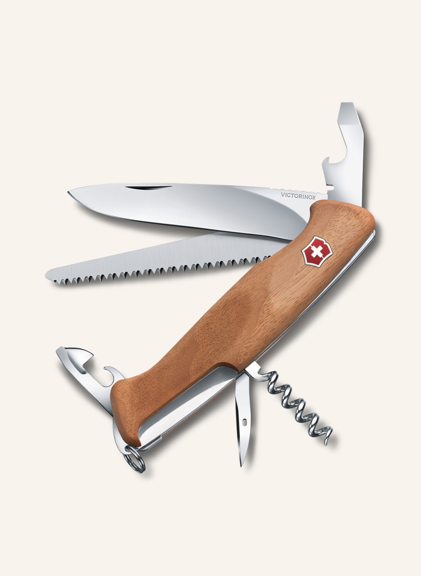 

Нож карманный рейнджер 55 дерево. Victorinox, коричневый