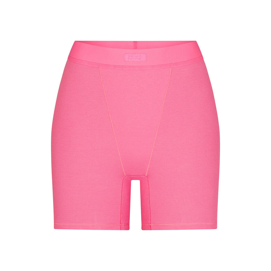 

Боксеры SKIMS Cotton Rib, цвет Sugar Pink