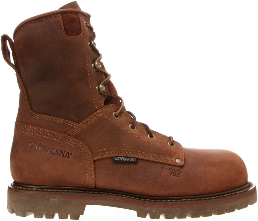 Рабочие сапоги Carolina Boots 28 Series 8", с композитным носком, утепленные, водонепроницаемые, мужские, с 800 г изоляции Thinsulate, SCUBALINER, резиновая подошва с протектором, стальная набойка, коричневый — фото 2
