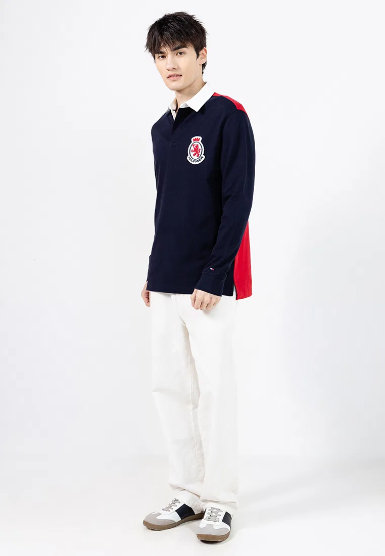 Футболка поло, свободный крой, цвет-блок, Th Mainline Tommy Hilfiger, темно-синий/мультиколор — фото 4
