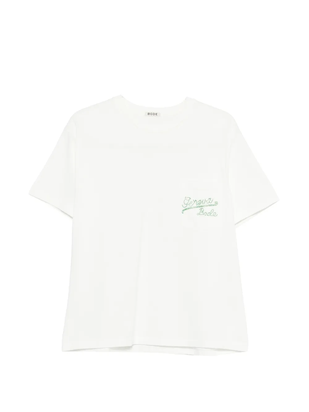 

Футболка Geneva с бисерным карманом Bode, белый