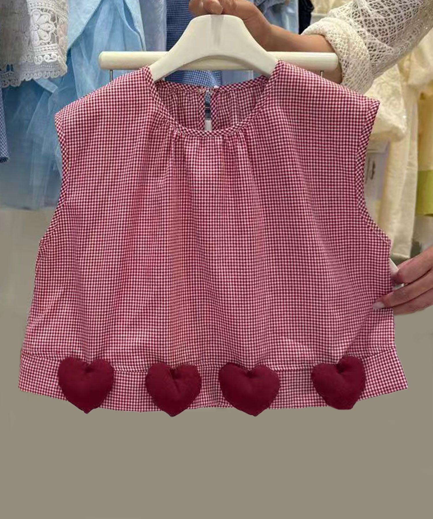 Топ без рукавов с сердечками Aimoha Kids, Red
