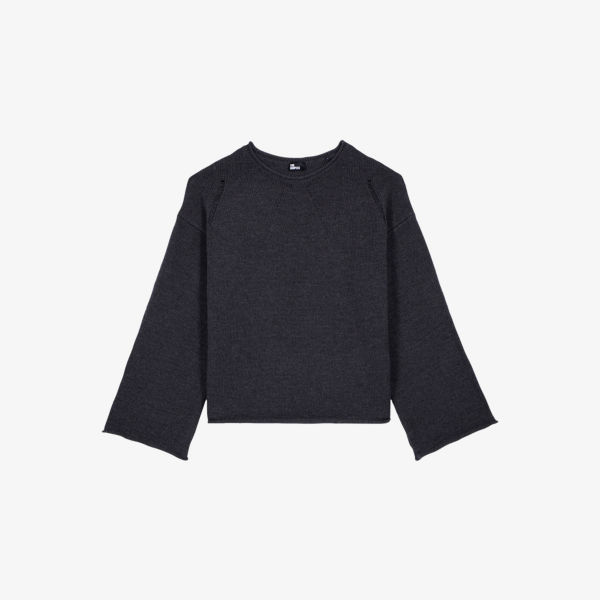 

Шерстяной джемпер The Kooples с широкими рукавами, серый