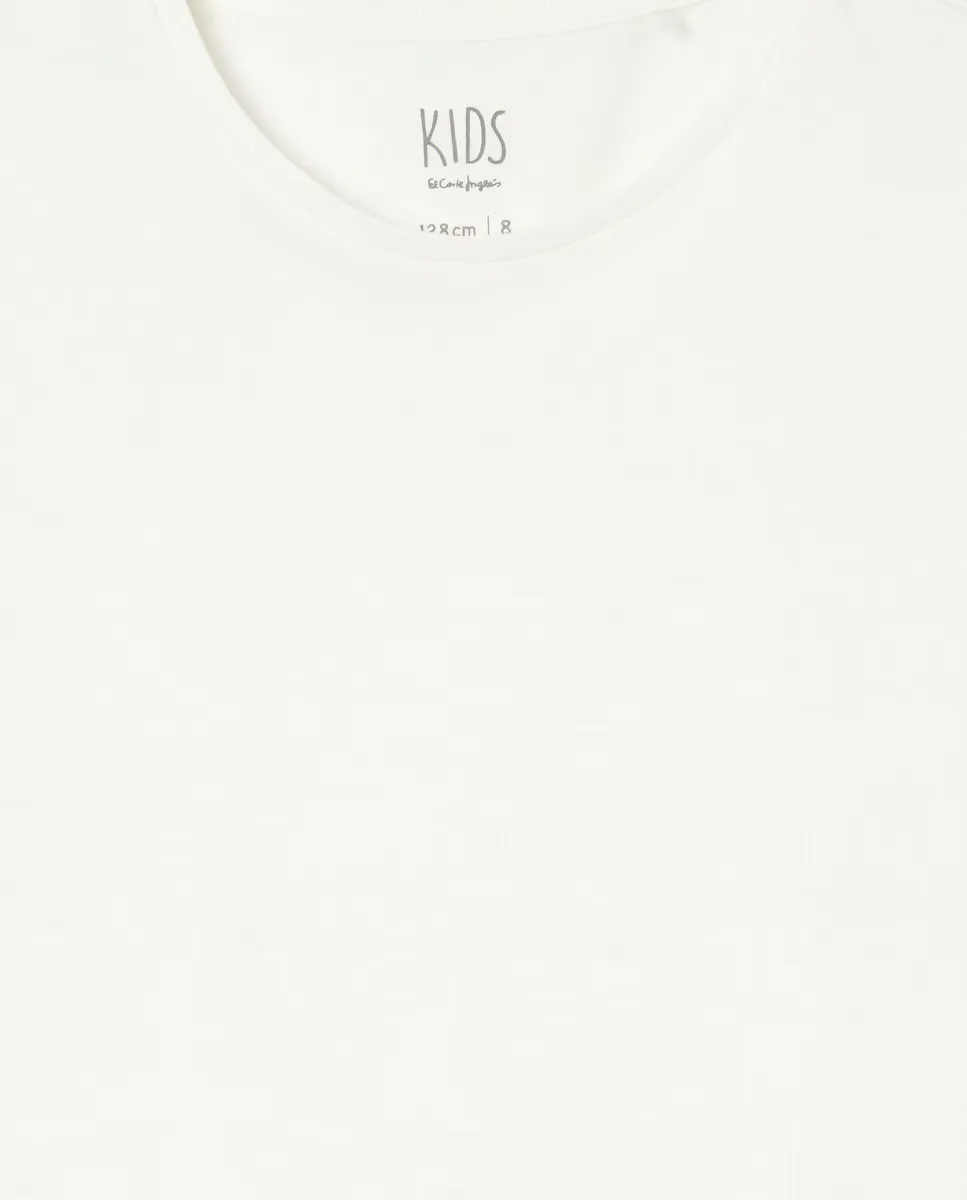Базовая футболка для девочки с короткими рукавами Kids El Corte Inglés, цвет Blanco Roto — фото 2
