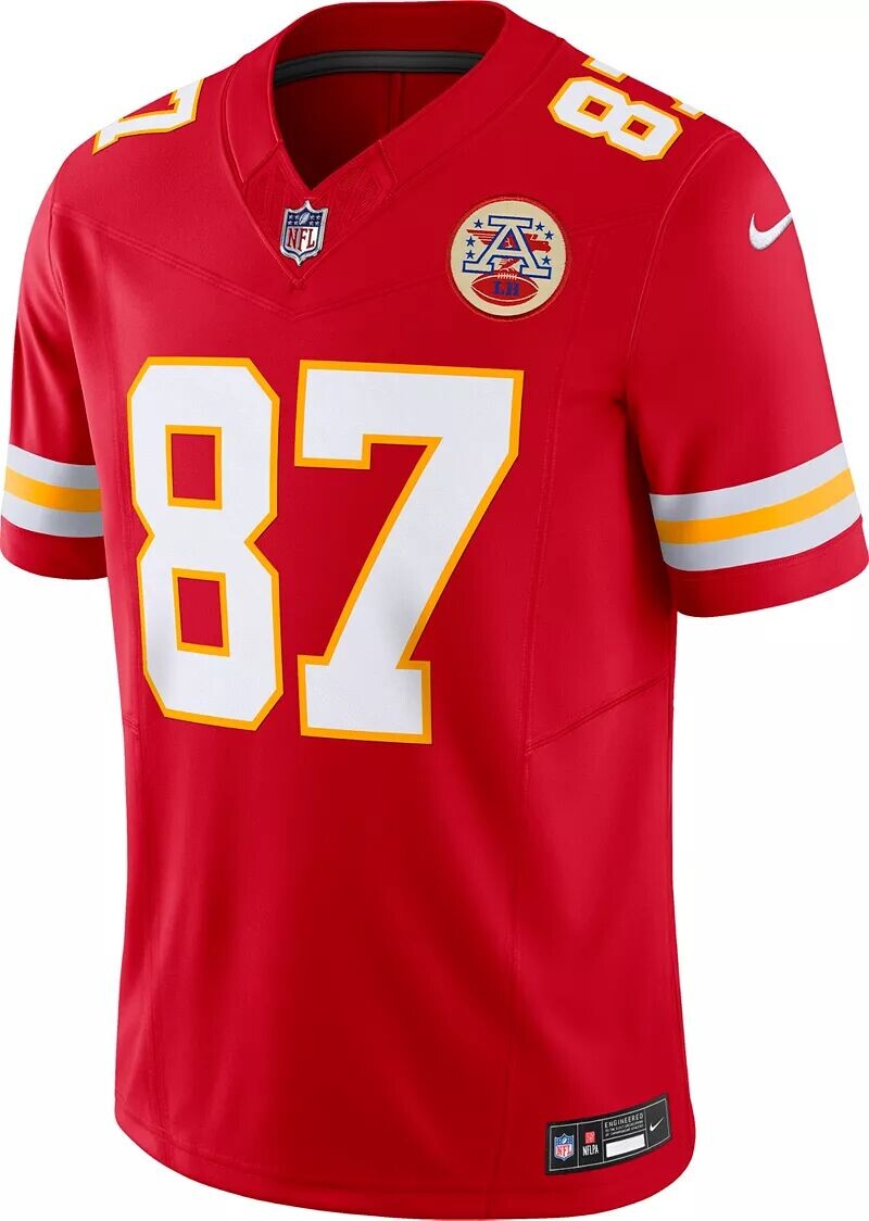 Мужская красная майка Nike Kansas City Chiefs Travis Kelce #87 Vapor Limited — фото 2