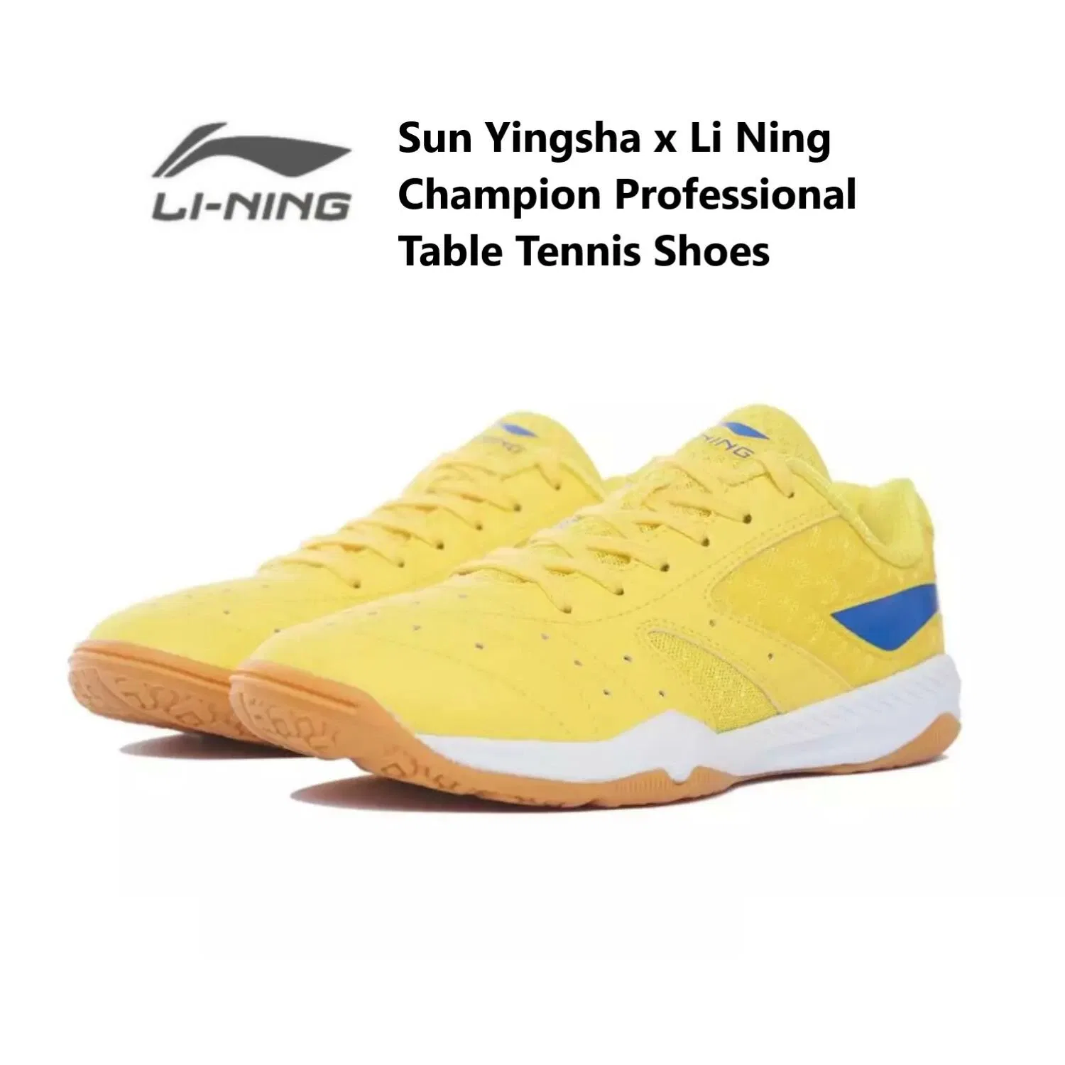 Профессиональные кроссовки для настольного тенниса «Sun Yingsha x Li Ning Champion» от Li-Ning, Yellow / Blue