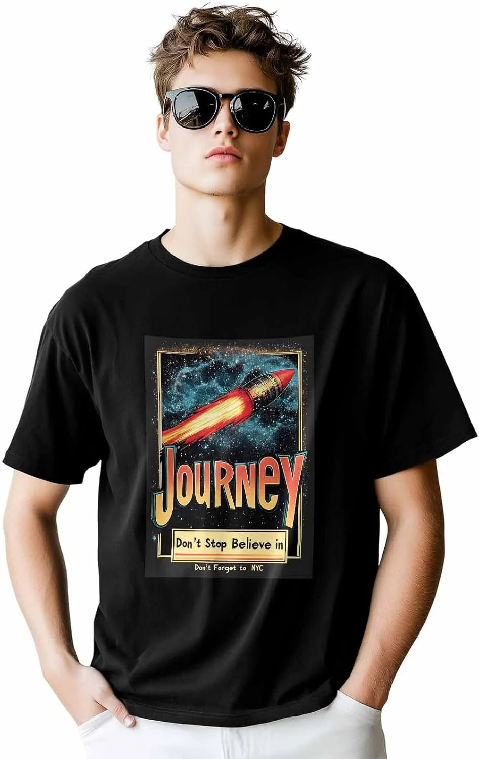

Футболка мужская Rocket Graphic Tees, хлопок, короткий рукав CosyBright