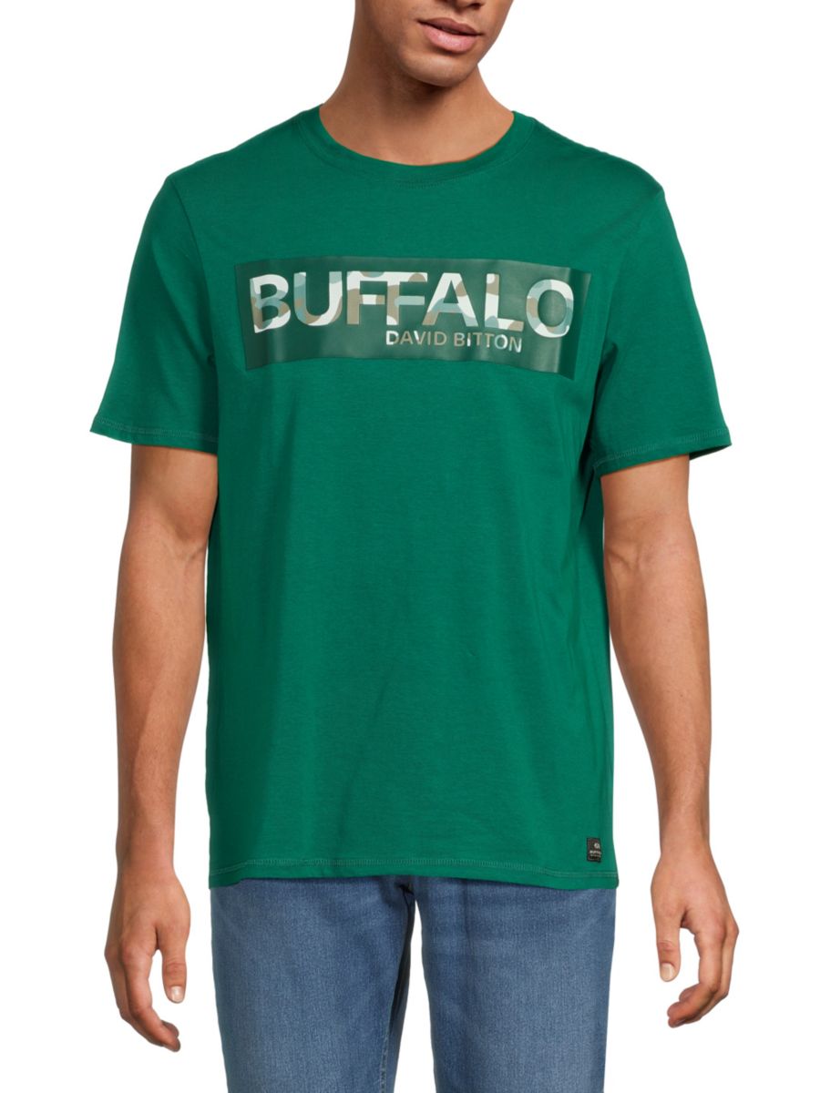 

Футболка с круглым вырезом и логотипом Nashe BUFFALO David Bitton, цвет Adventure Green