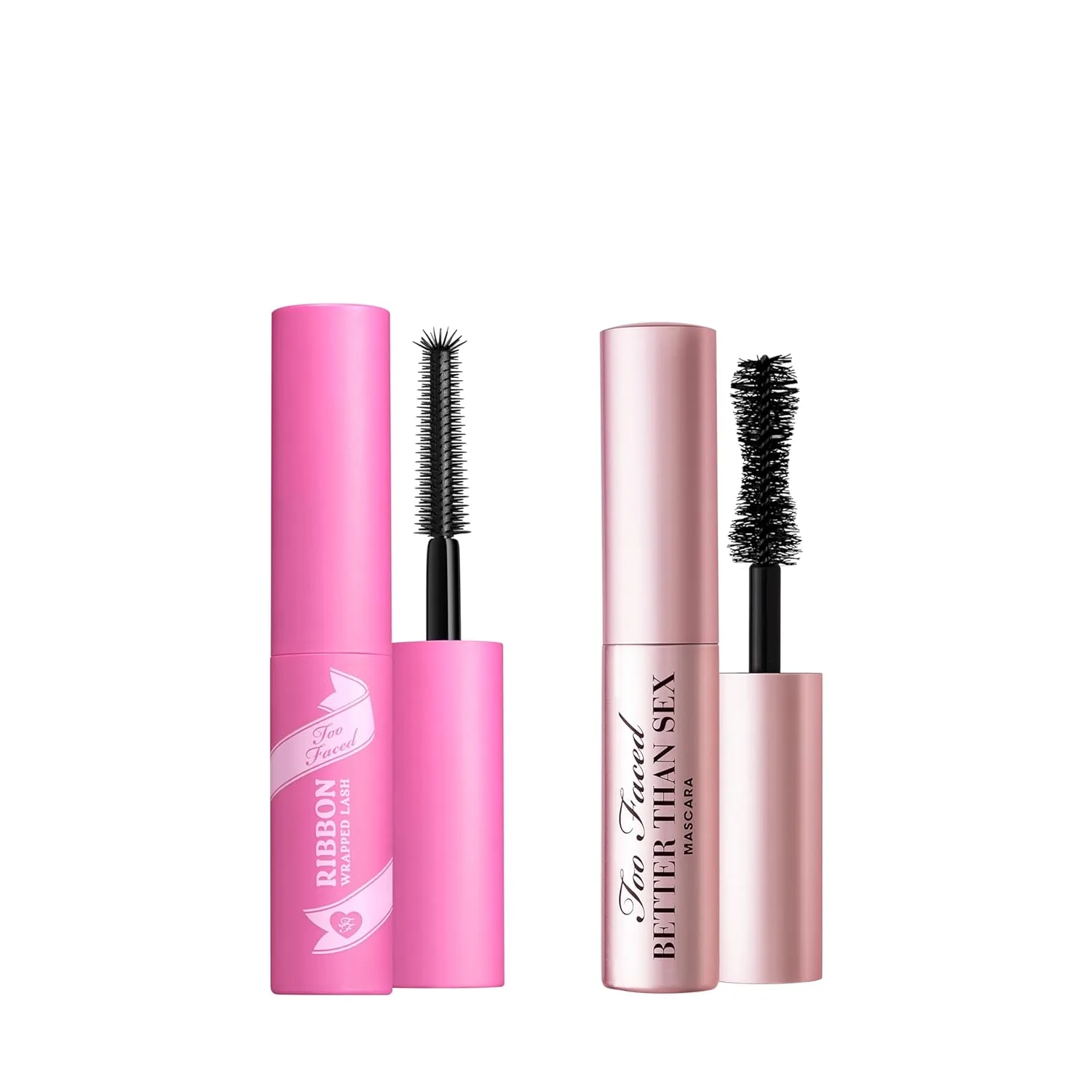 Набор Too Faced Better Than Sex & Ribbon Wrapped Mascara Travel Duo | Включает тушь Better Than Sex (0,17 жидких унций) для объема и тушь Ribbon Wrapped Lash Tubing (0,16 жидких унций) для длины., Black