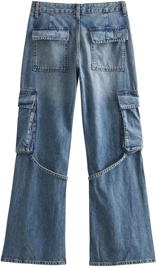 Джинсы карго женские, джинсовые, Vintage Wash, 816 — фото 2