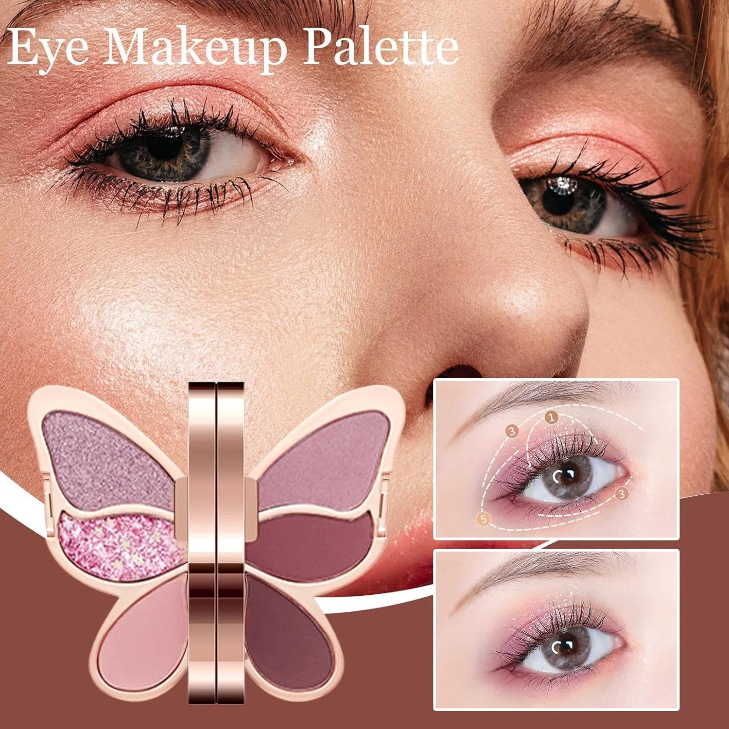 Тени для век Butterfly Eyeshadow Palette, 6 цветов, 04# — фото 2