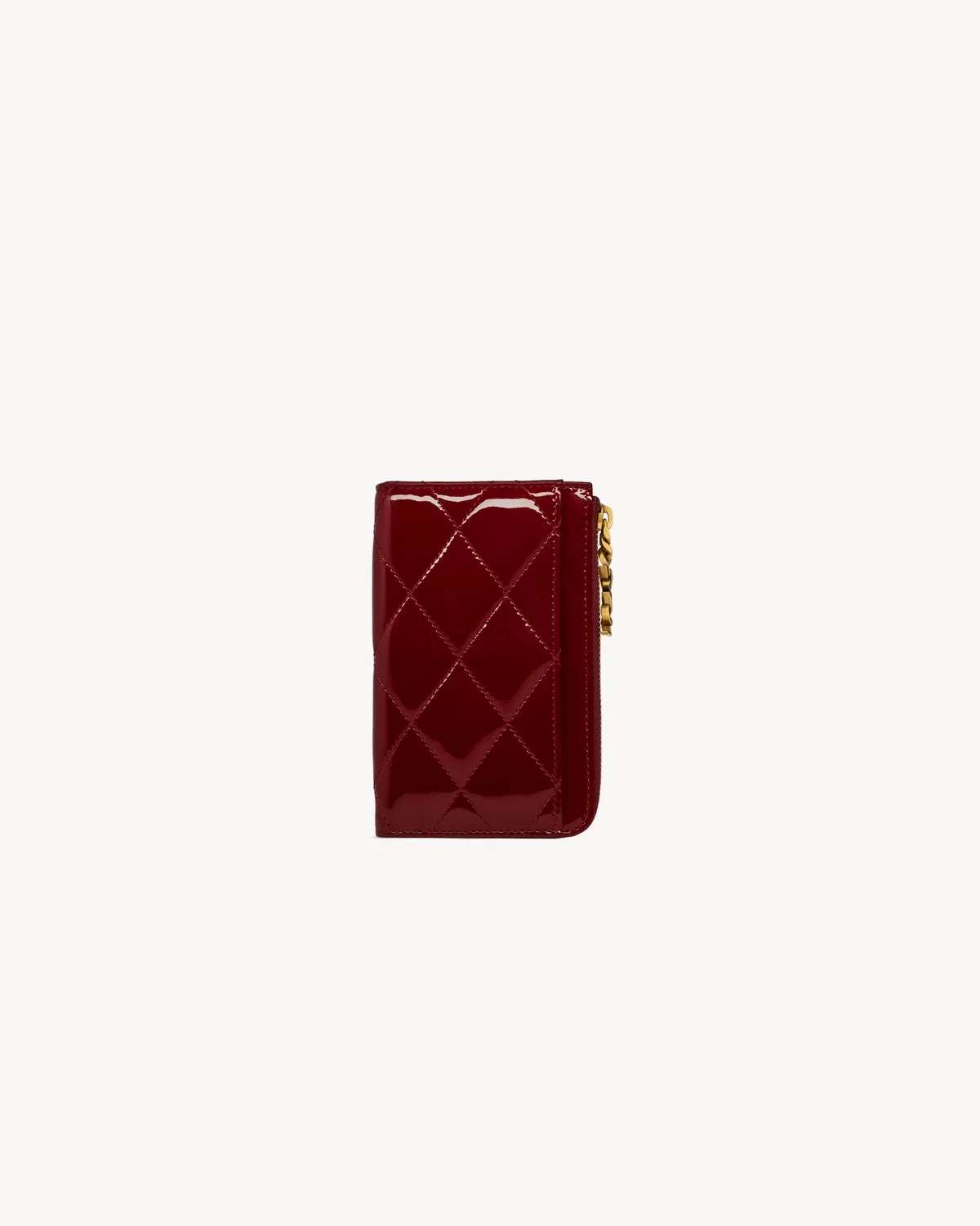Кардхолдер на молнии CASSANDRE BIJOU из лакированной кожи SAINT LAURENT, красный