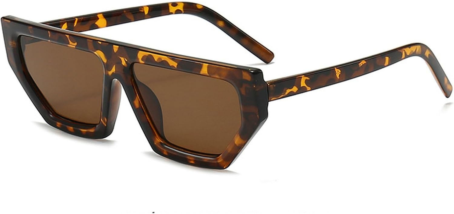 

Винтажные квадратные солнцезащитные очки для женщин и мужчин, очки «кошачий глаз», очки в толстой оправе, модные женские многоугольные солнцезащитные очки mincl, Leopard