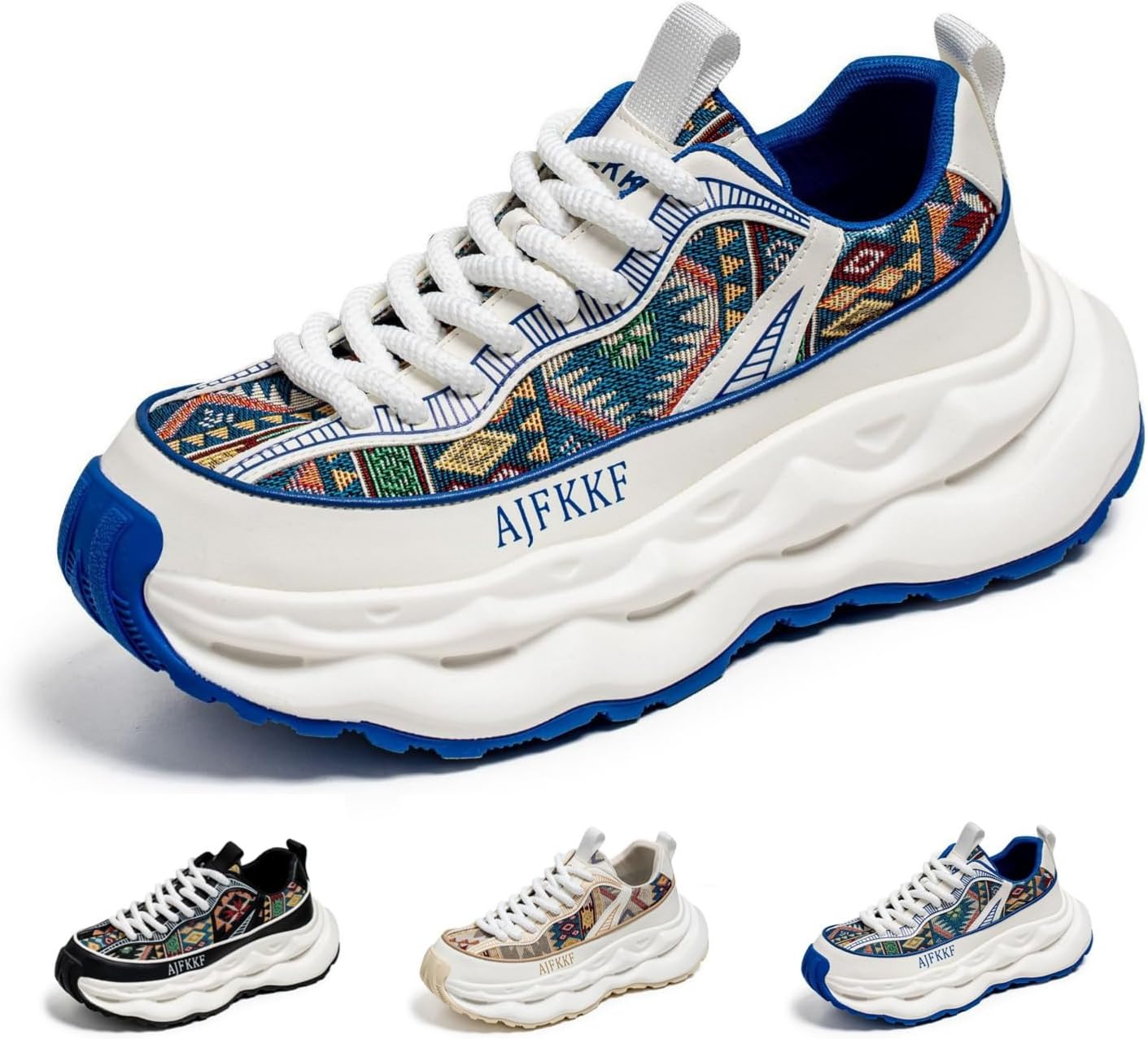 

Мужские модные ретро-кроссовки MACEFIL с толстой подошвой, стильные, удобные, повседневные, для бега и ходьбы, синий