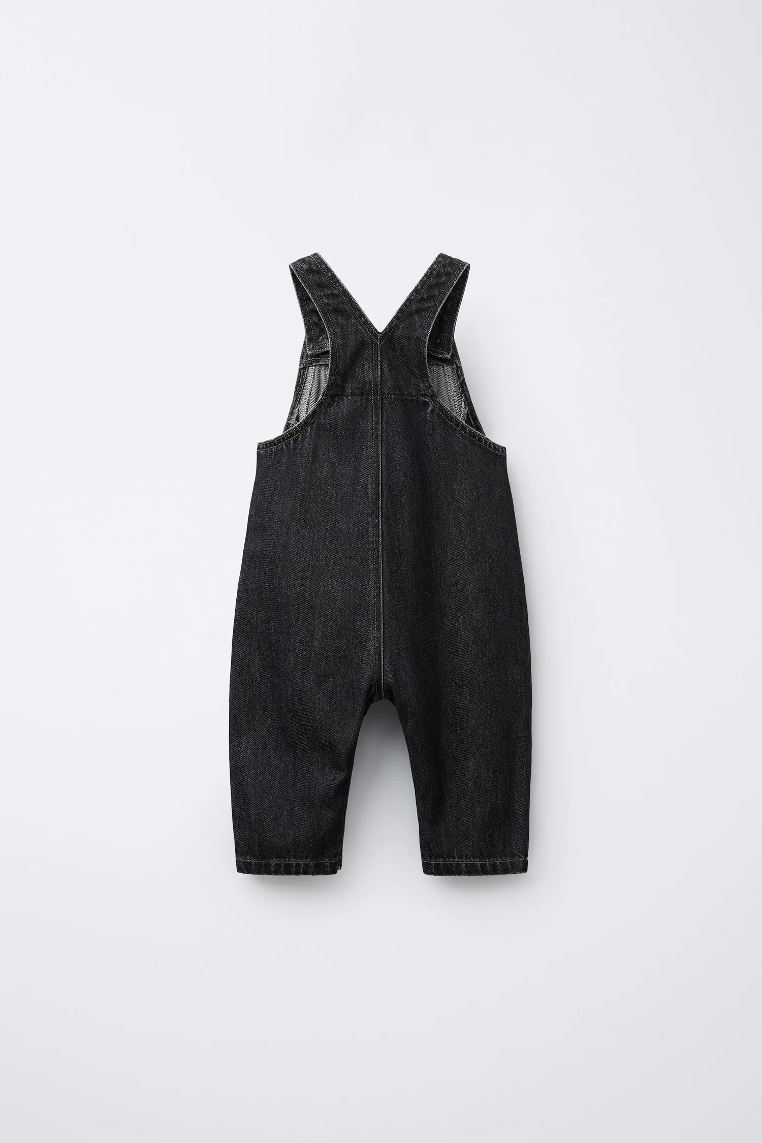 Длинные джинсовые комбинезоны Zara, черный — фото 2
