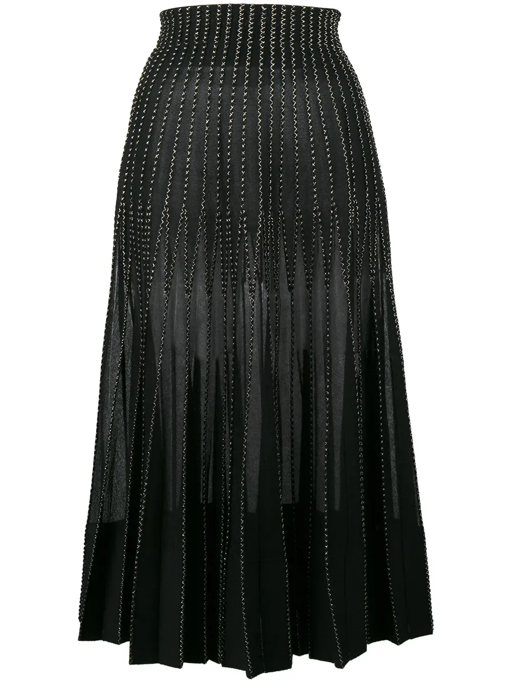Длинная юбка из шелка с металлизированной вышивкой Alexander Mcqueen, черный