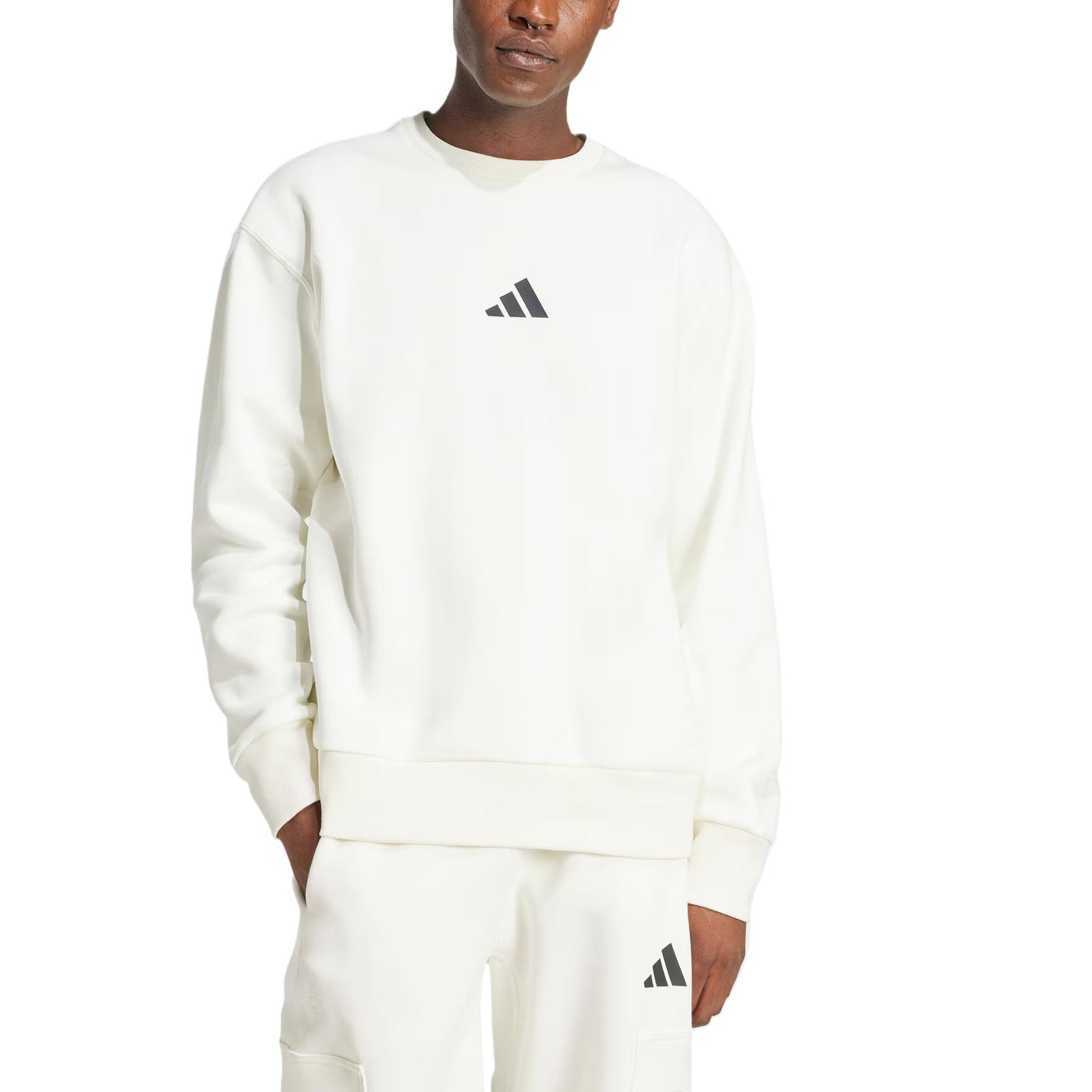 Флисовая толстовка с принтом All Szn Adidas, белый/черный — фото 3