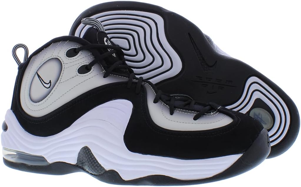 Кроссовки Nike Air Penny 2 - Black / Multi Color / White / Football Grey, белый/черный — фото 2