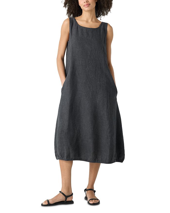 

Платье фонарик из постиранного льна Délavé Eileen Fisher, серый