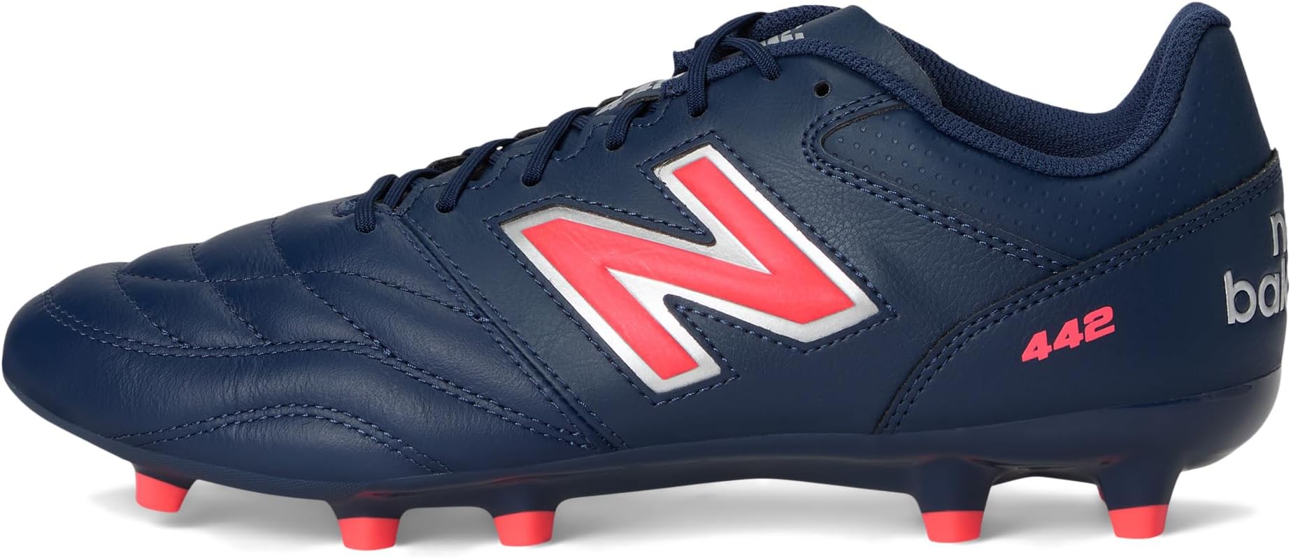 Кроссовки New Balance 442 Team FG V2 Soccer Cleats, цвет NB Navy/Silver/Energy Red — фото 4