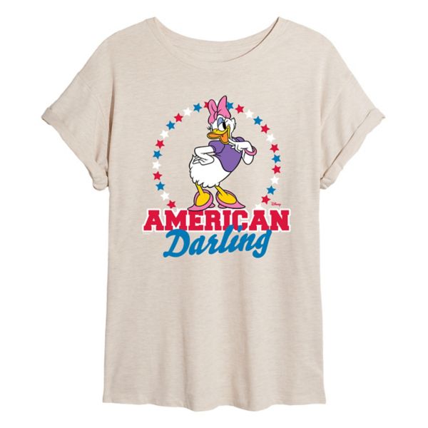 

Футболка оверсайз American Darling с Дейзи Дак для девочек Disney, бежевый