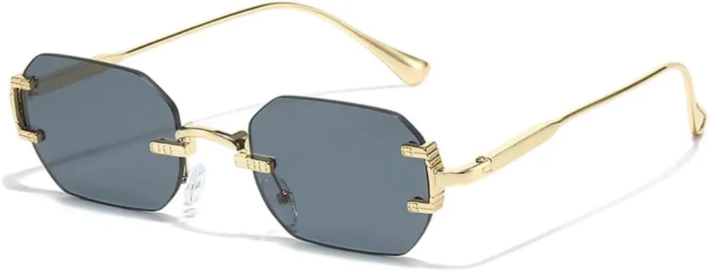 

Женские солнцезащитные очки без оправы с двойной перемычкой, модные, с прозрачными линзами Ocean, защита от УФ-излучения UV400. Модные очки VVTWSSW, Gold-black