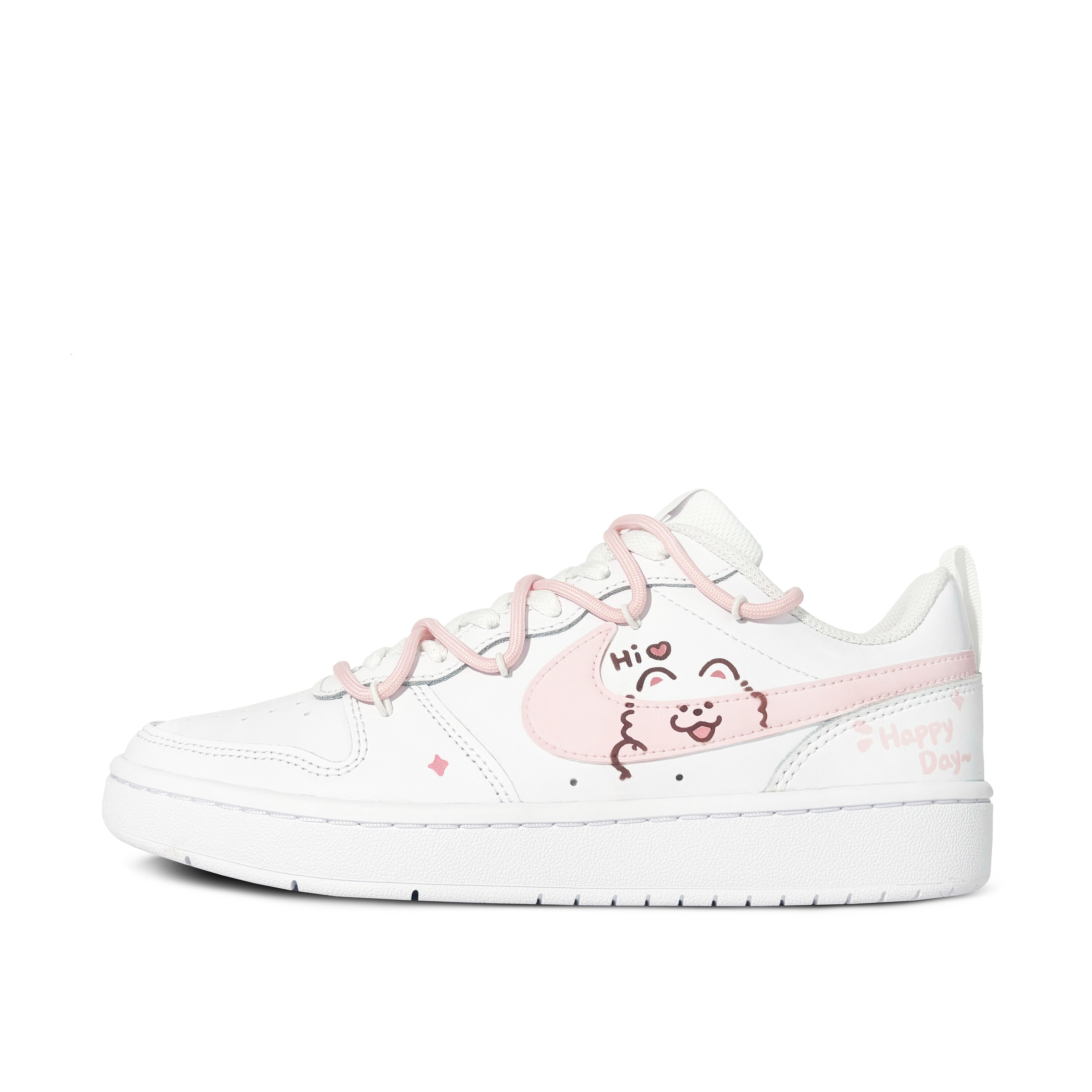 

Nike Детские кроссовки для скейтбординга Court Borough Low 2 Huarog, розовые, белые, для подростков