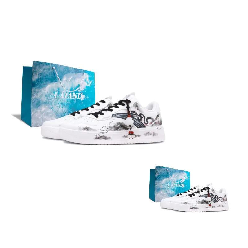 

ANTA Скользостойкие амортизирующие износостойкие низкие скейтборд кроссовки Men's Black White