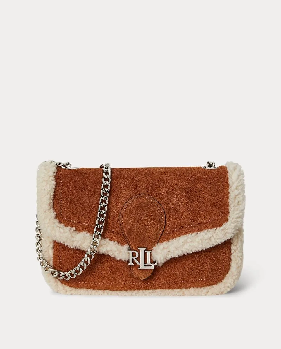 

Сумка через плечо Bradley из овчины, маленькая замшевая Lauren Ralph Lauren, песочный