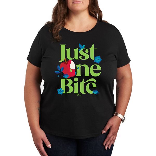 

Футболка с принтом "Just One Bite" в снежно-белом цвете plus size Disney