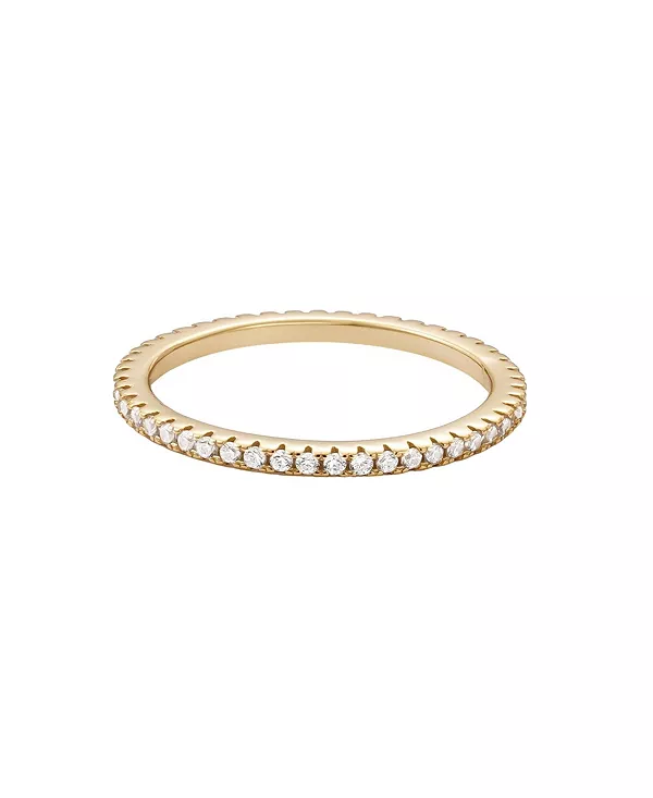 

Кольцо-Кольцо с фианитами из 14-каратного золота и стерлингового серебра 925 пробы Adornia Fine, gold