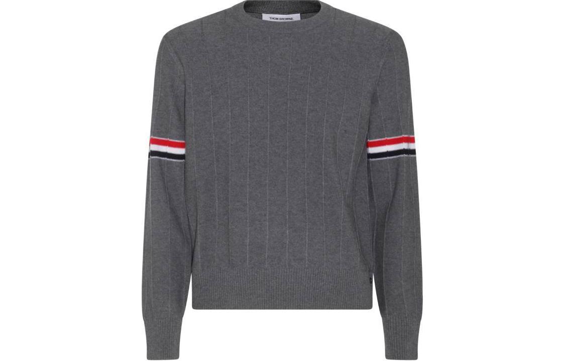 

RWB Полосатый Длинный Рукав Вязаный Свитер THOM BROWNE, Серый