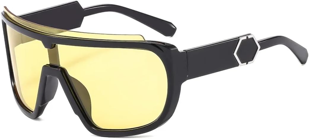 

Большие солнцезащитные очки для женщин и мужчин, роскошные дизайнерские винтажные панк-очки для активного отдыха, верховой езды, спорта, солнцезащитные очки UV400 SZVVBKK, Black Yellow