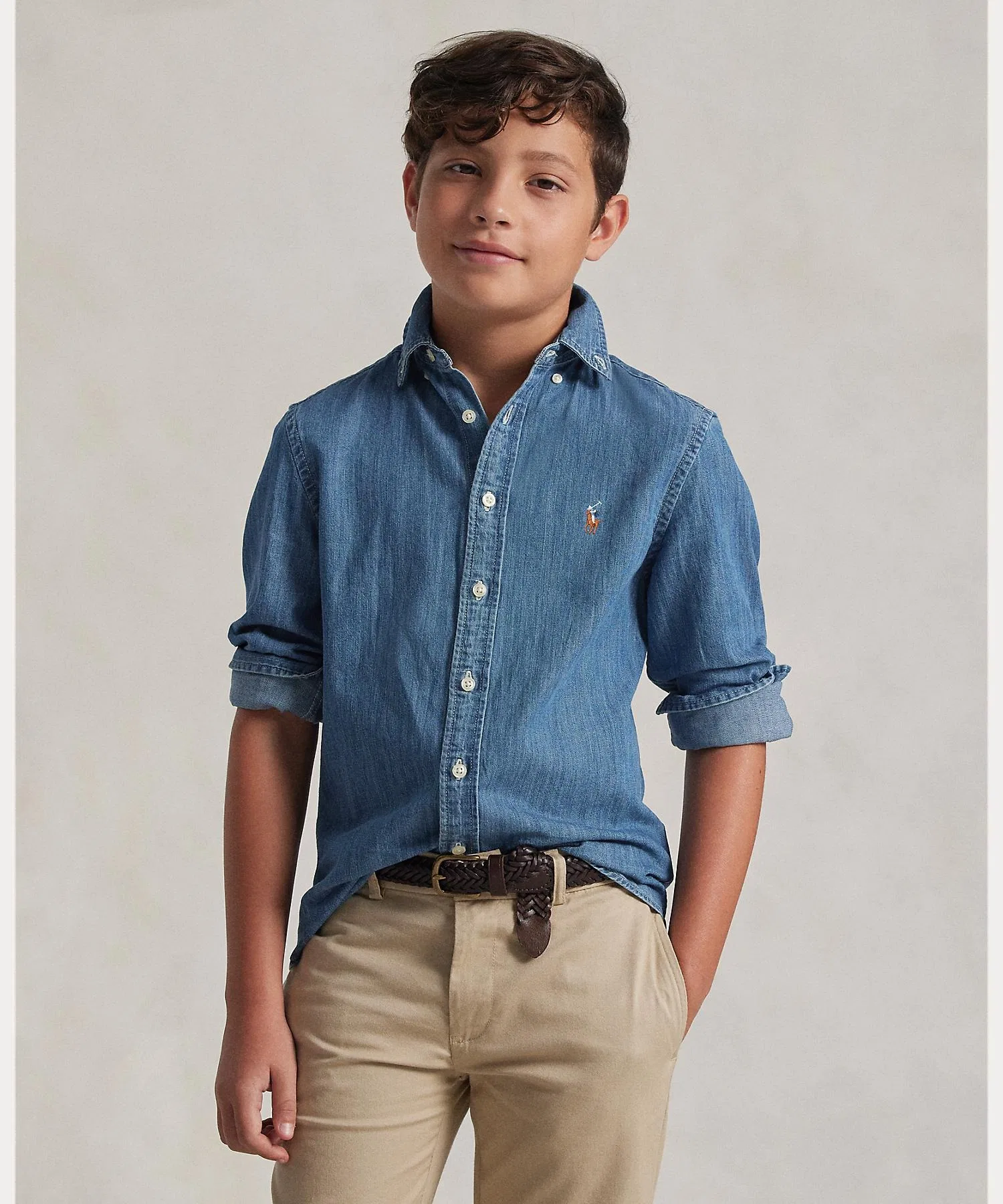 Детская рубашка POLO RALPH LAUREN CHILDRENSWEAR из хлопка