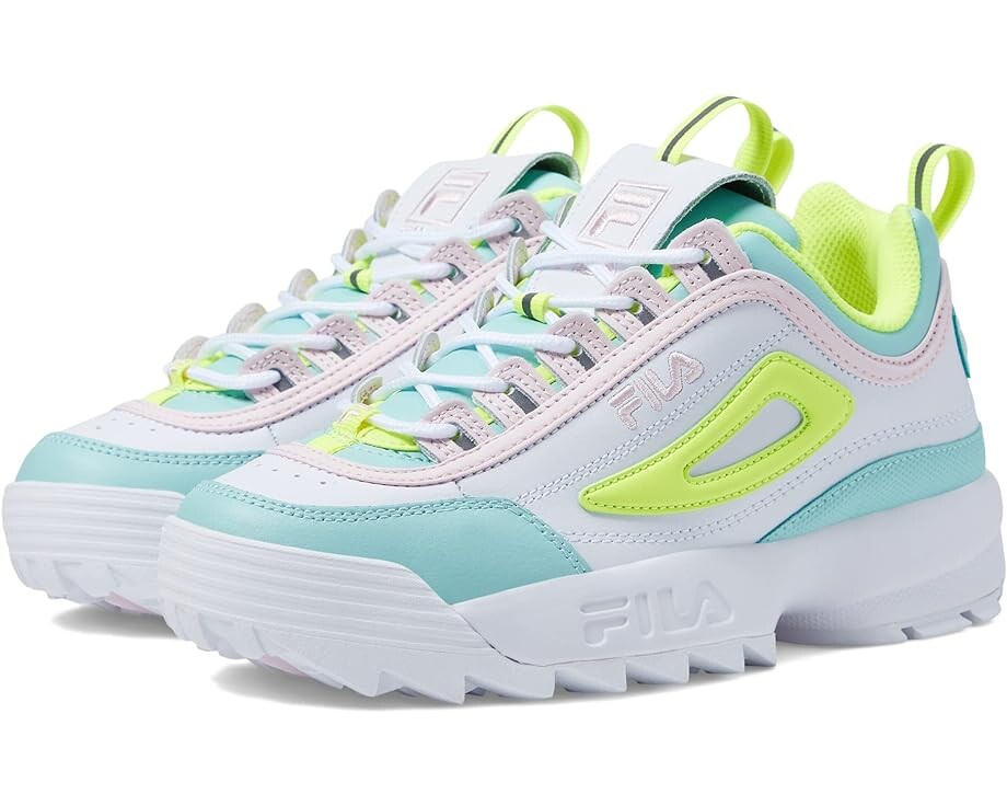 

Кроссовки Fila Disruptor II Premium, цвет White/Safety Yellow/Blue Tint
