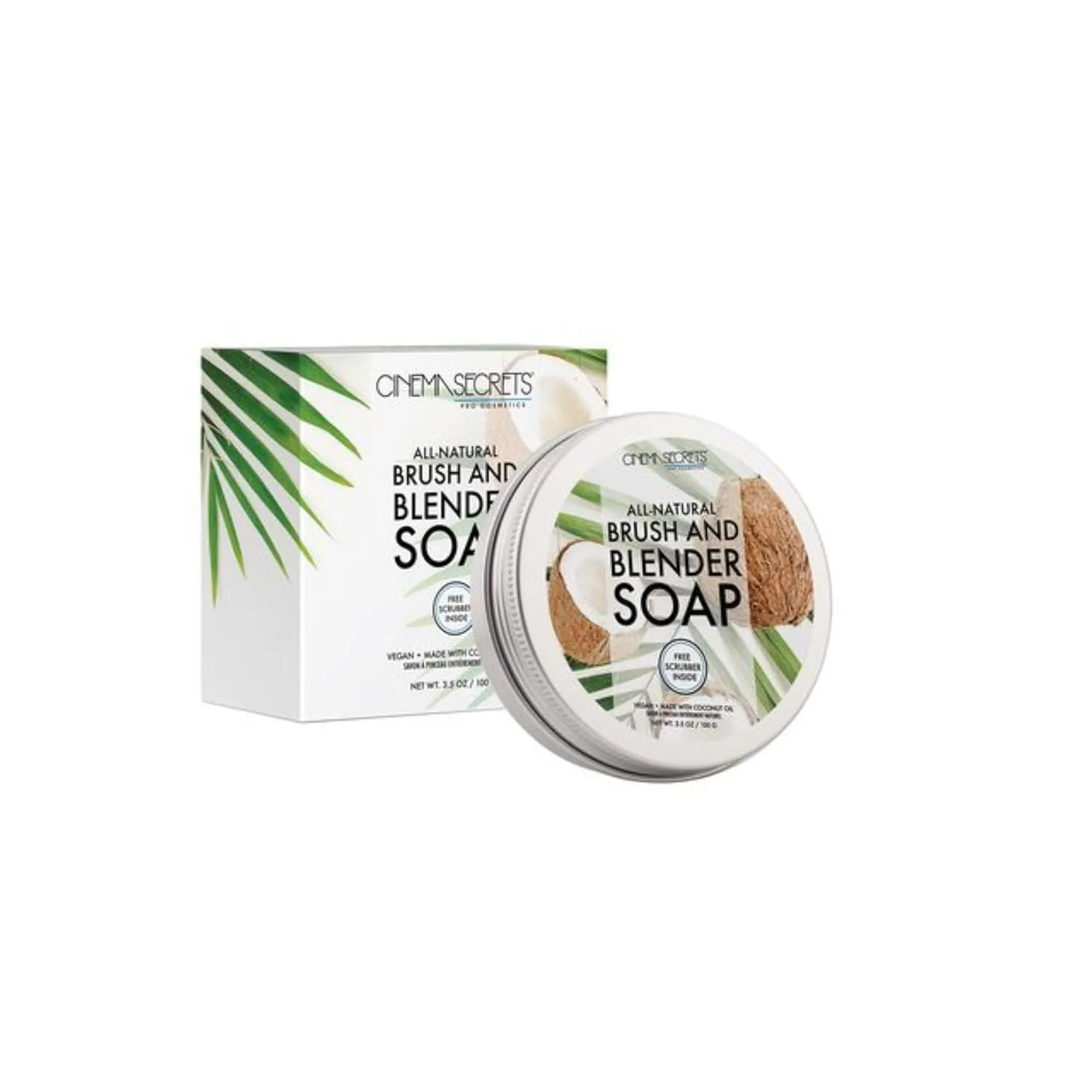 Cinema Secrets Vegan Makeup Brush Cleaner Soap - очищающее мыло для кистей и спонжей с кокосовым маслом, 100 г