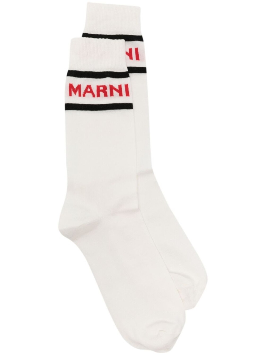 

Marni носки с контрастной отделкой и логотипом, белый