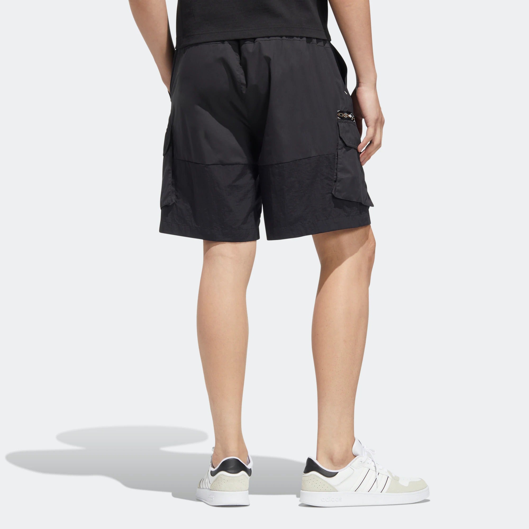 Шорты Men's adidas neo Athleisure Casual Sports Solid Color Woven Cargo Pocket Shorts Black HC9737 — фото 4