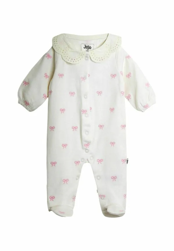 Спальный комбинезон стандартного кроя с вышитыми ножками Jojo Maman Bébé, Cream