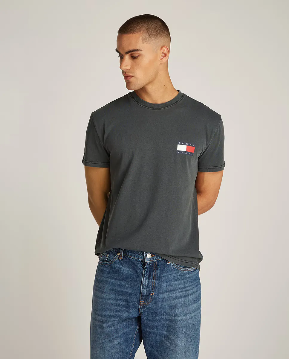 

Мужская футболка обычного кроя с принтом на спине Tommy Jeans, чёрный