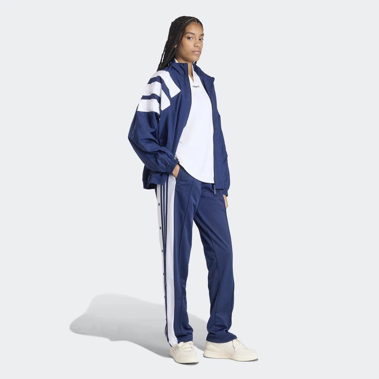 Брюки Adidas Originals свободного кроя Adibreak темно-синего цвета — фото 3