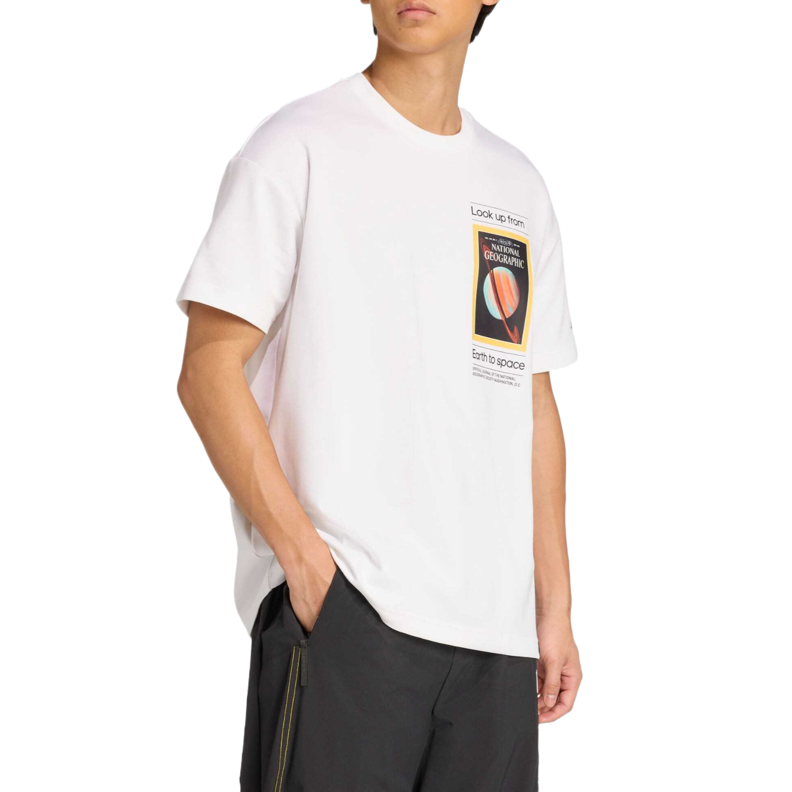 National Geographic AEROREADY UF футболка Unisex Adidas, белый — фото 4