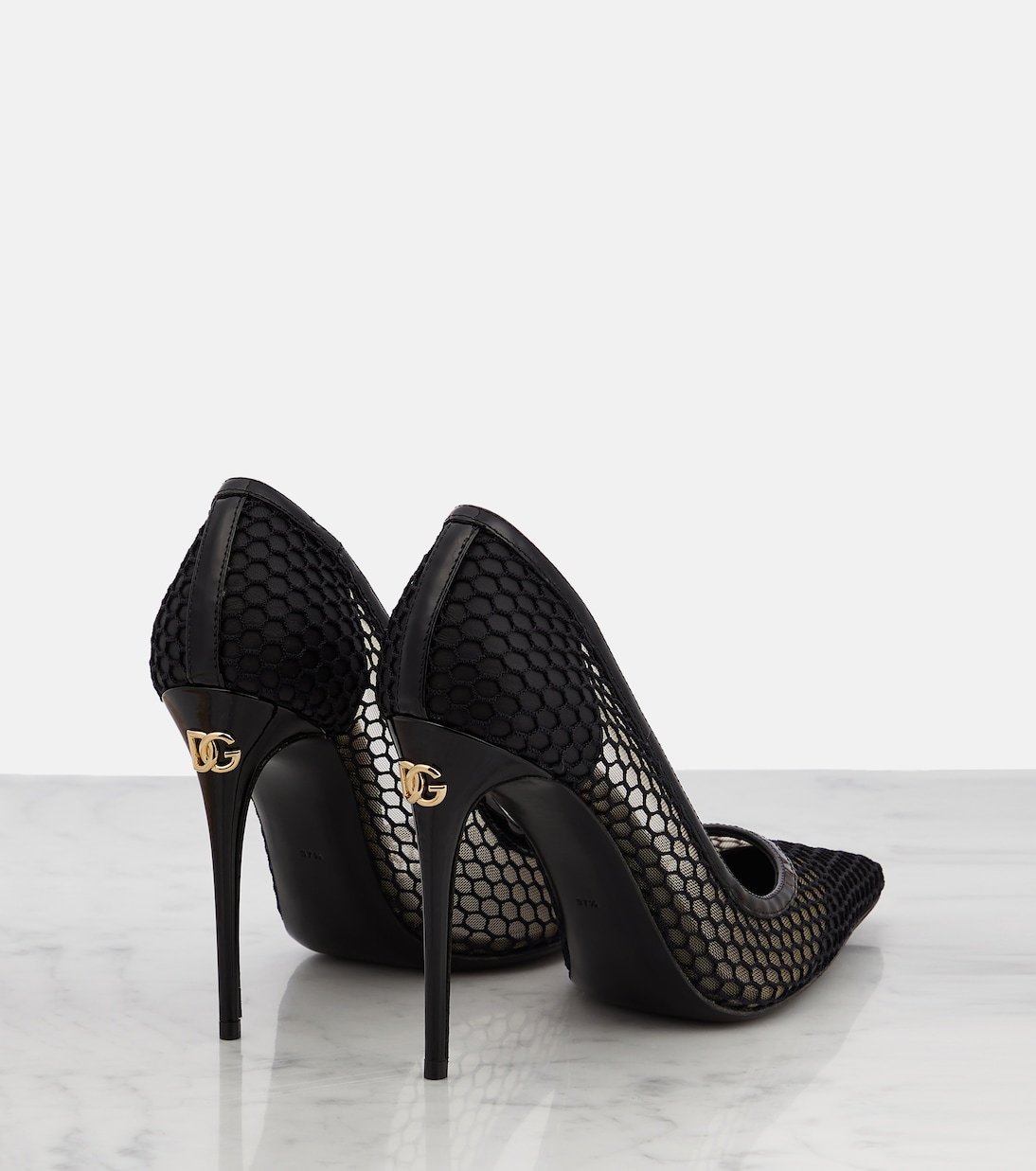 Кожаные лоферы с сетчатой отделкой Dolce&Gabbana, Nero/Nero — фото 3