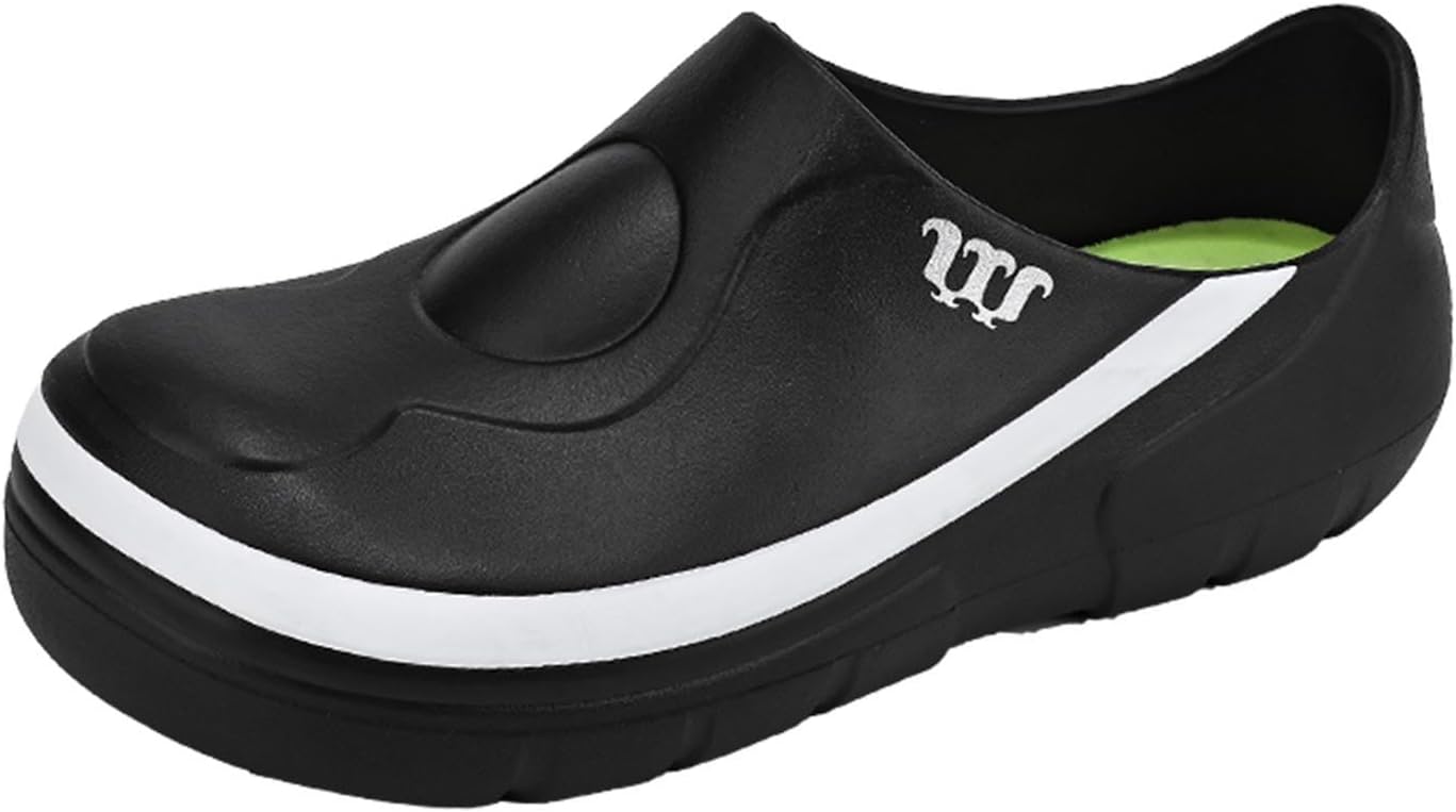 

Мужские и женские сабо: универсальная обувь для сада и кухни повара - противоскользящие, водонепроницаемые обувь для медсестер, кухни и ресторанного обслуживания - Кухонная обувь Frtubop, черный