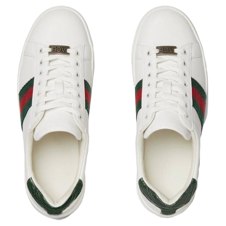 GUCCI Женские низкие кроссовки для скейтбординга 4,5 см бело-зеленые — фото 3